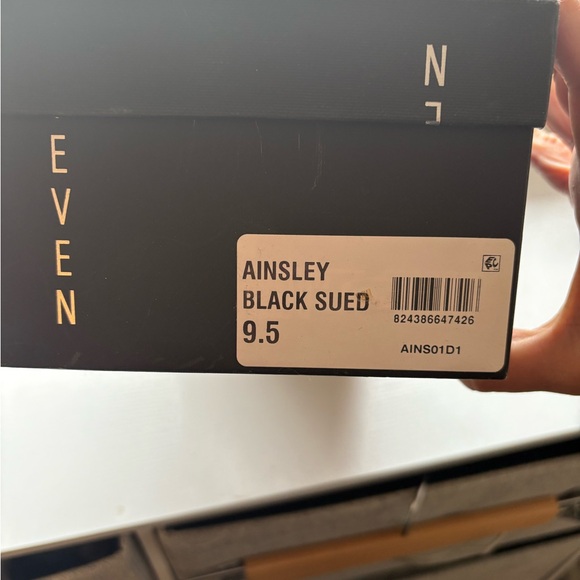 Ainsley Black Suede Pointed-Toe Low Heel Pumps - Picture 7 of 8